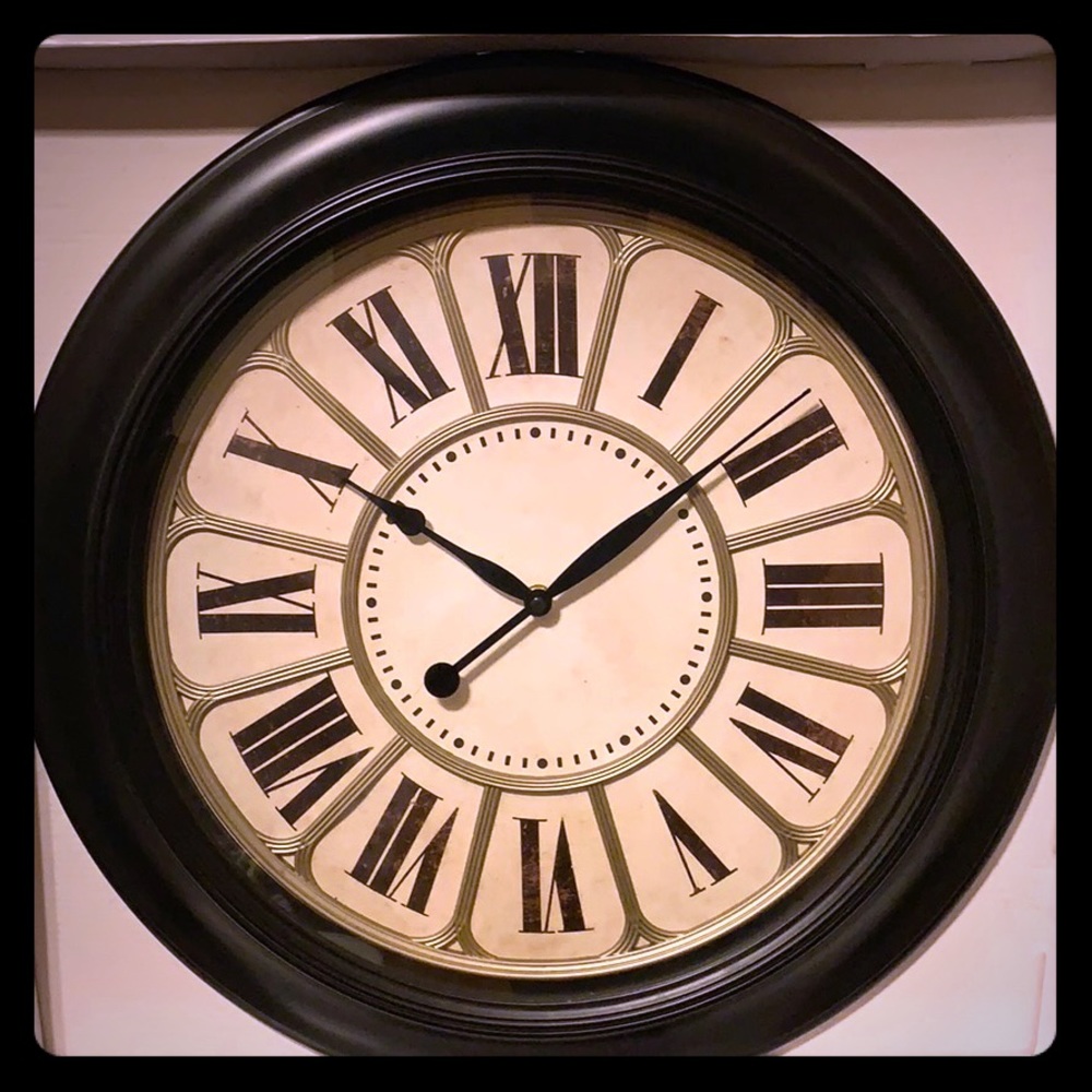 Satin black finish wall clock 20inch diameter